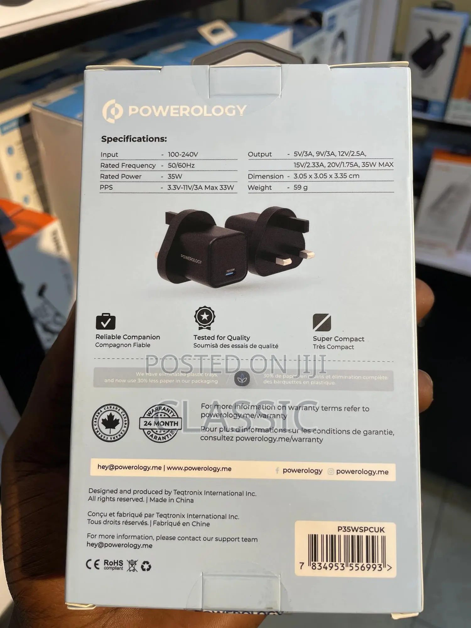 Powerology Ultra-Quick Gan Charger Uk Pd 35w