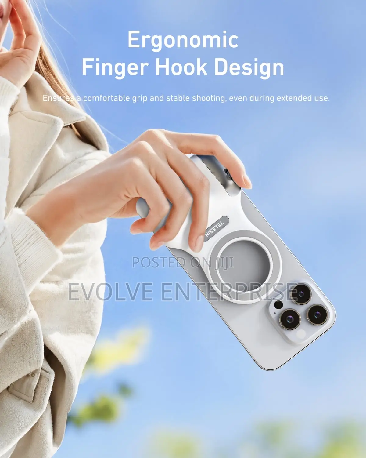 Telesin Fun Shot Magnetic Phone Camera Grip + Magnetic Selfie Light