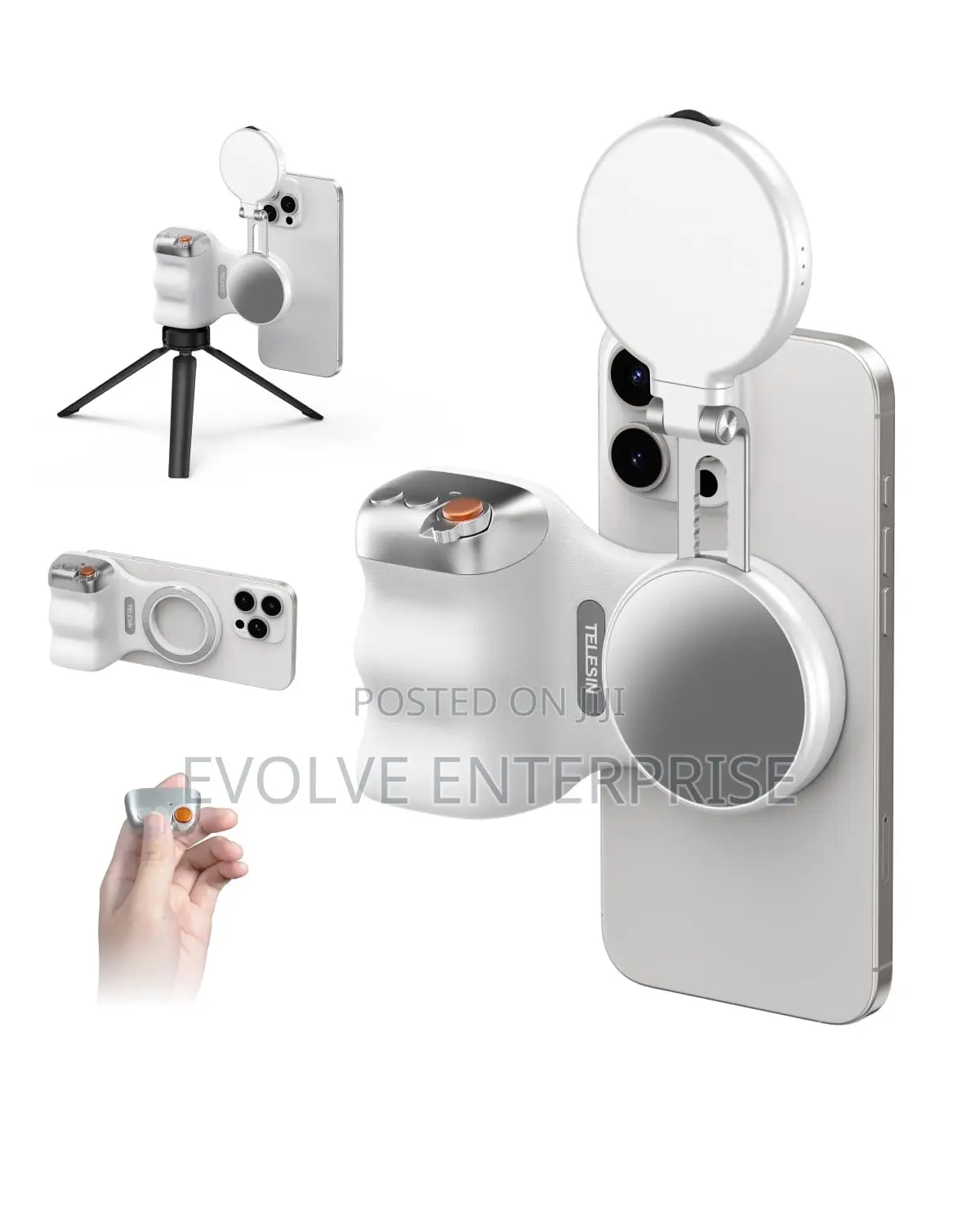 Telesin Fun Shot Magnetic Phone Camera Grip + Magnetic Selfie Light