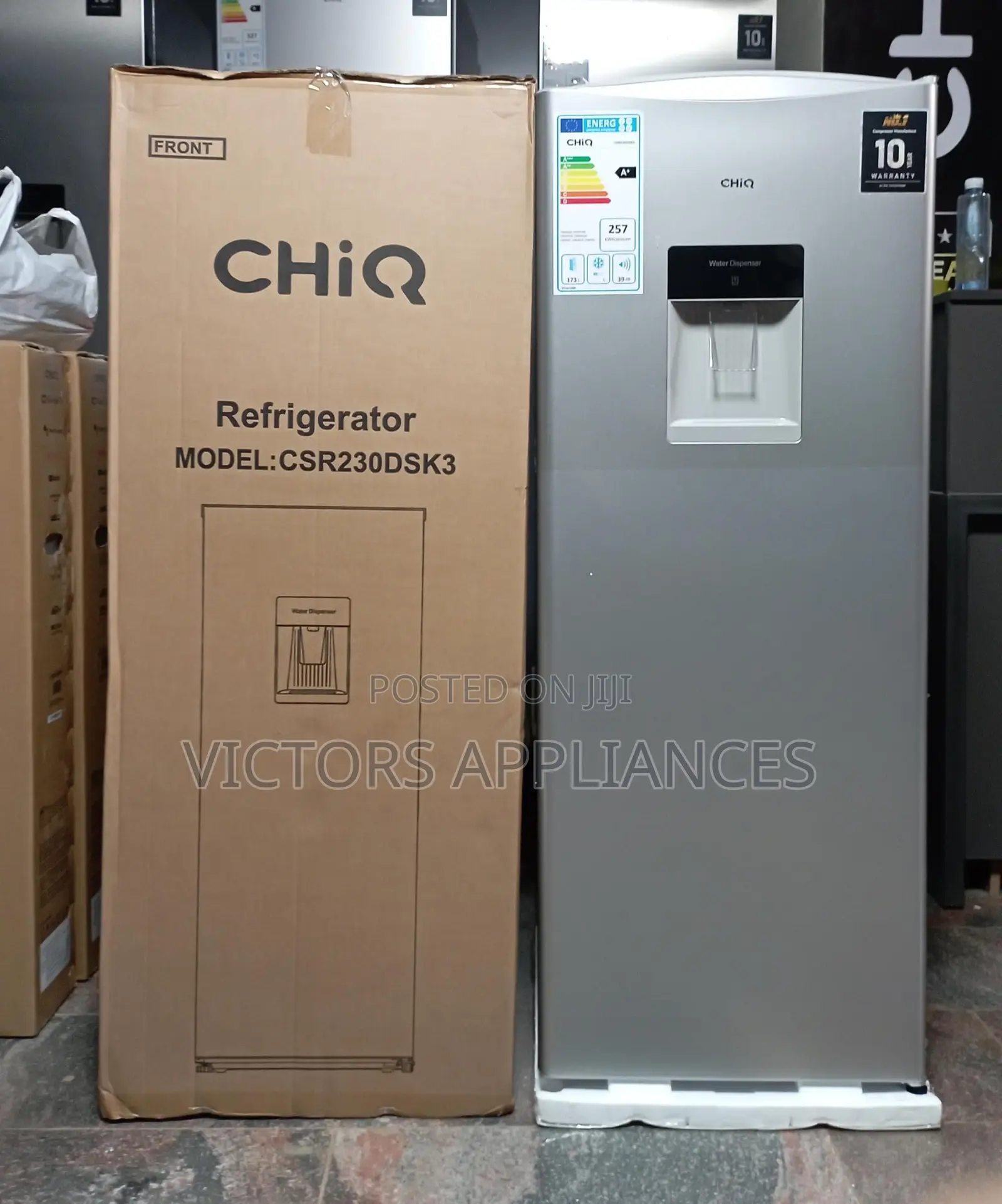Chiq 230l Single Door Fridge With Water Dispenser Warranty 10years