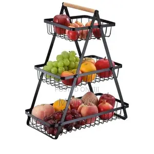 3-Tier Countertop Metal Fruit Basket, Fruit Bowl,