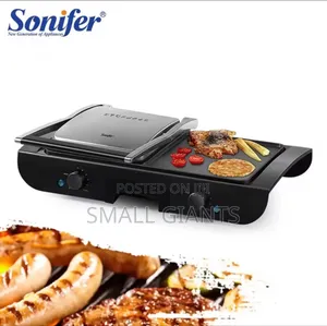 Sonifer 2-in-1 Electric Grill With Both a Baking Frying Pan Plate