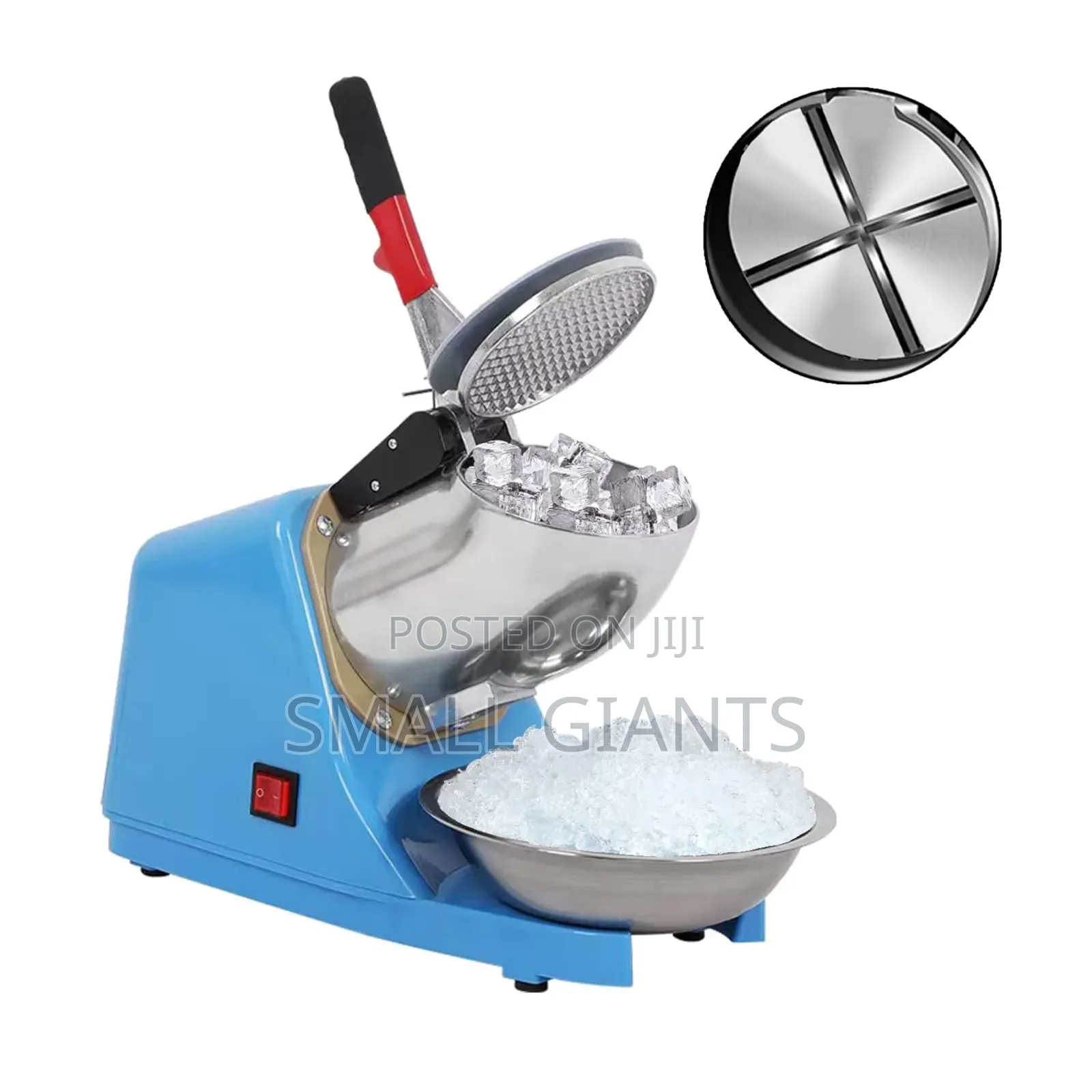 Portable Stainless Steel 4-Blade Ice Crusher Machine,