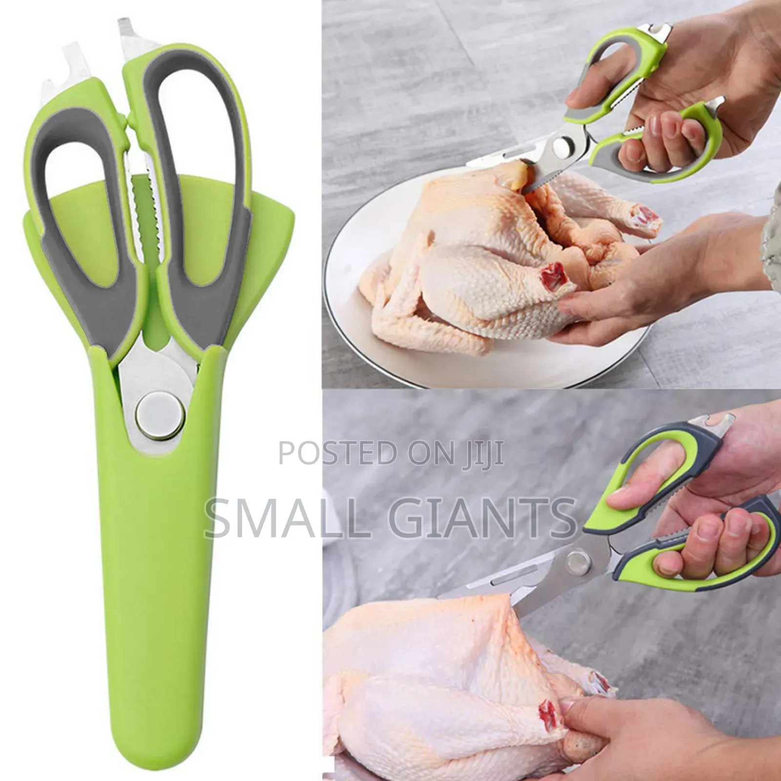 Heavy-Duty Multifunction Stainless Steel Kitchen Scissor Green