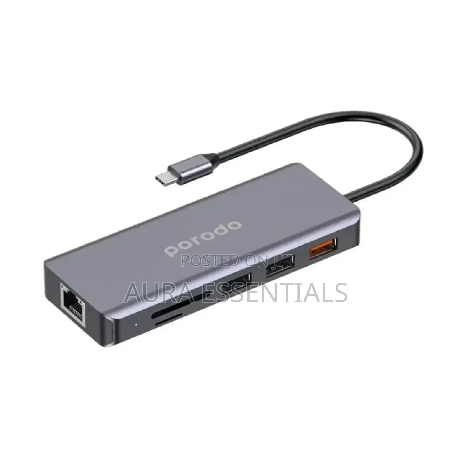 Porodo 9 in 1 Ethernet Usb -C Hub