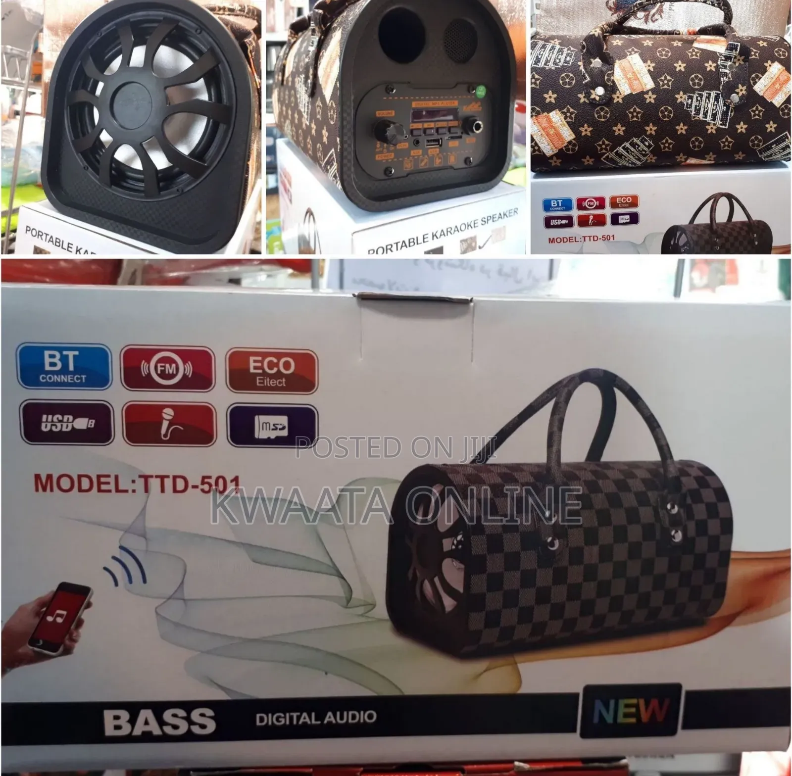 Handbag Speaker Wireless Bluetooth, Indoor Outdoor, Karaoke Fm, Mp3