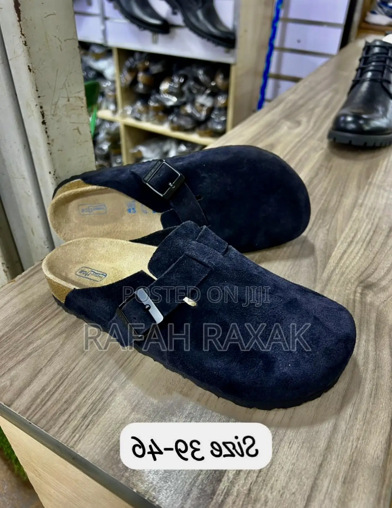 New Classic Black Suede Clog Birkenstock Boston Sandals