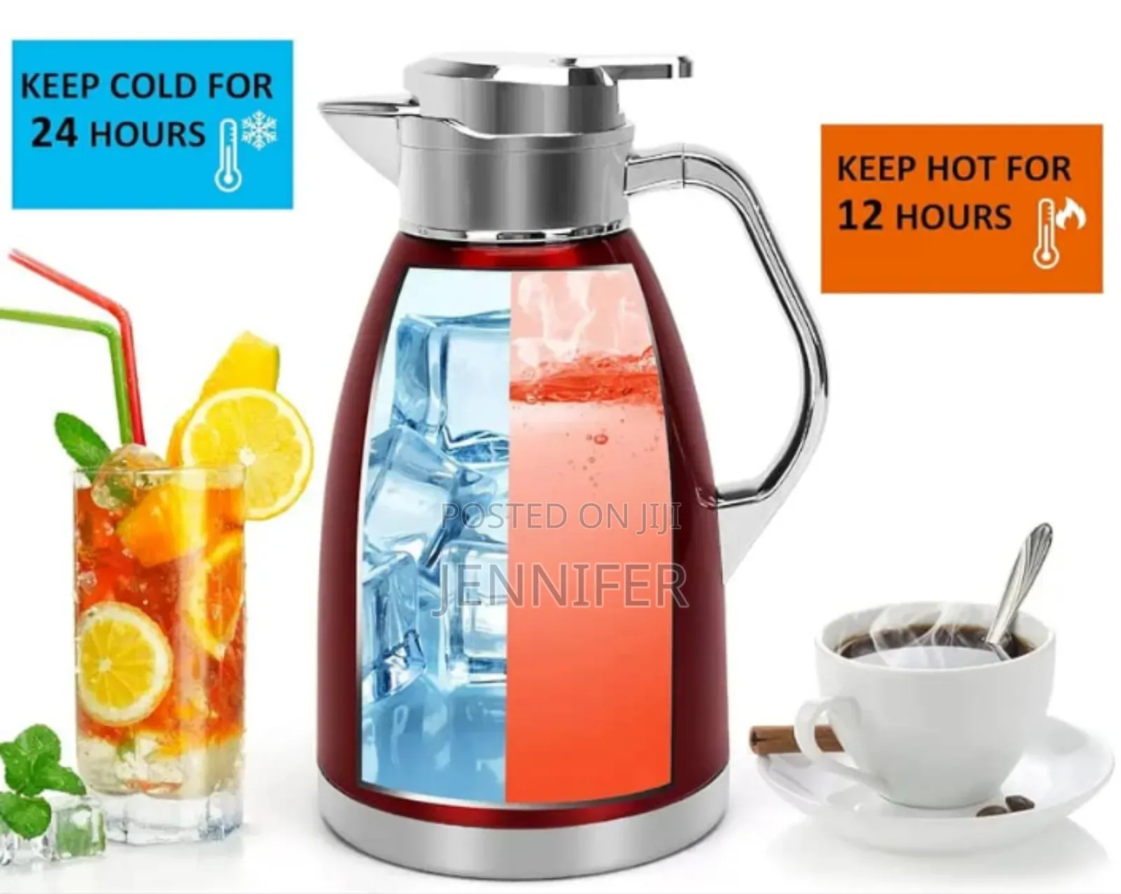 Insulated Double Walled Vacuum Thermos for Coffee, Tea, Hot Beverage