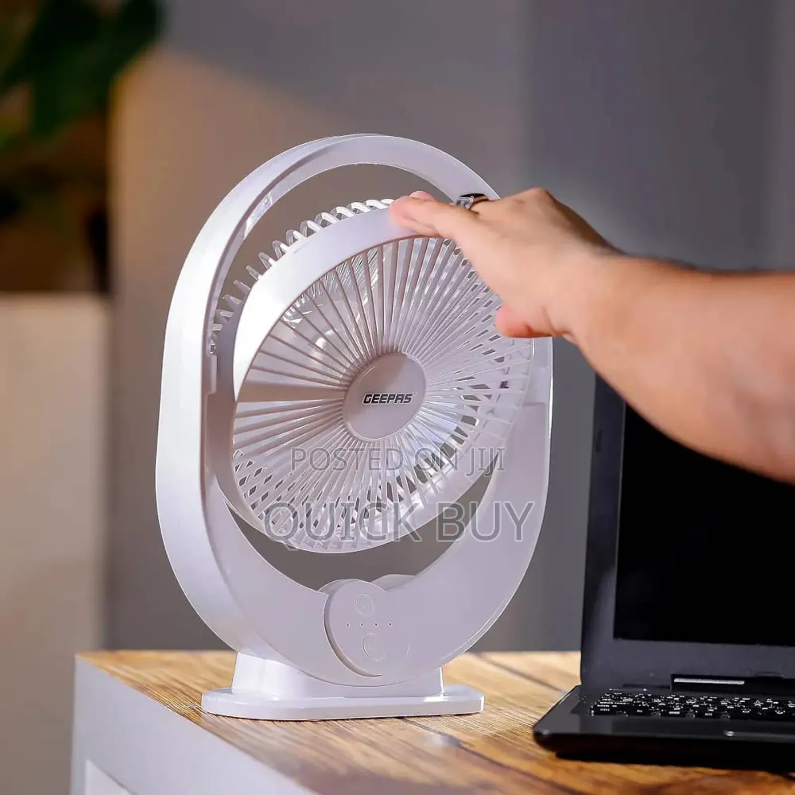 Geepas 8" Rechargeable Fan With Led Light- Gf21120