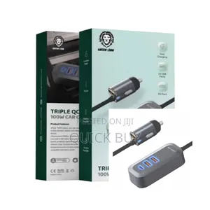 Green Lion Triple Qc Pd 100w Car Charger
