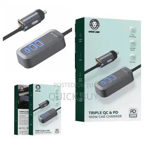 Green Lion Triple Qc Pd 100w Car Charger