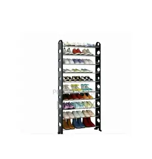 Stand Alone Shoe Rack - Black, Silver
