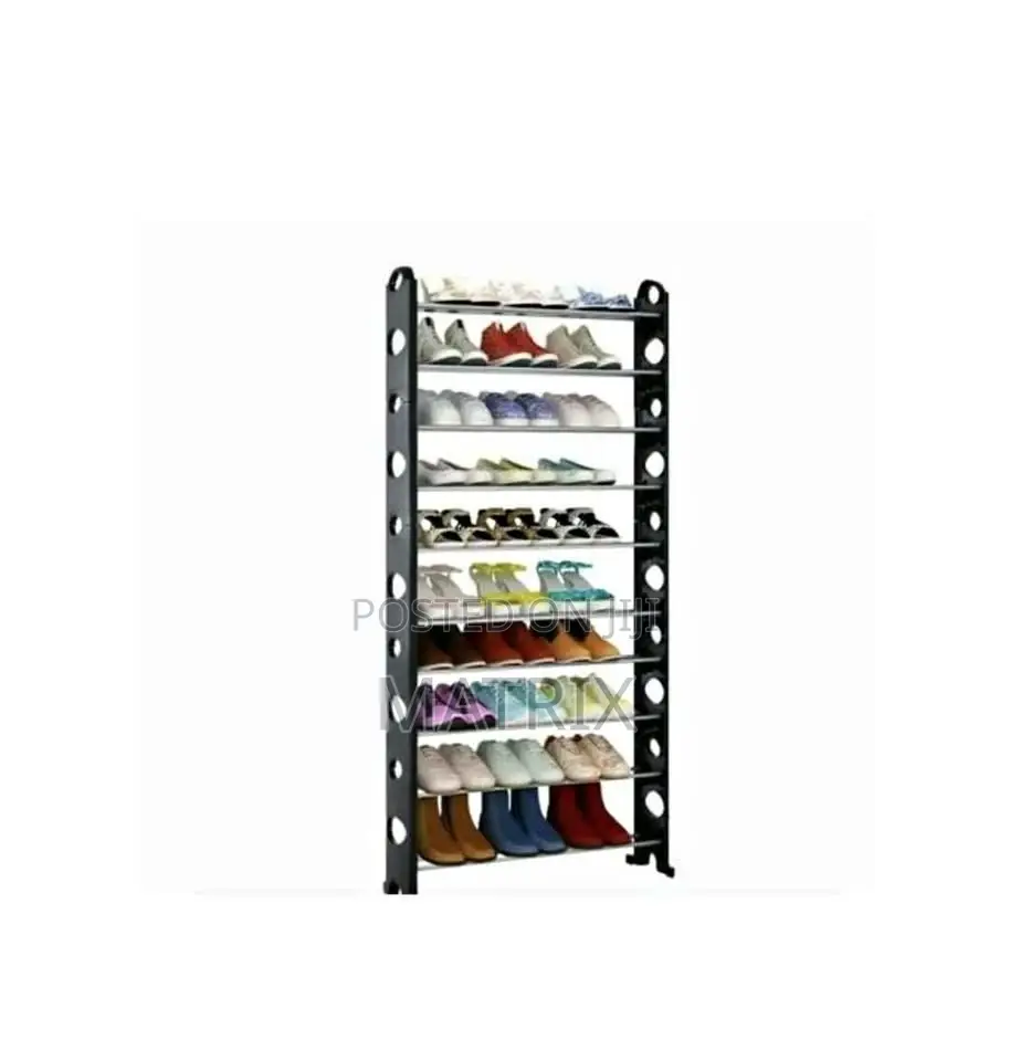 Stand Alone Shoe Rack - Black, Silver
