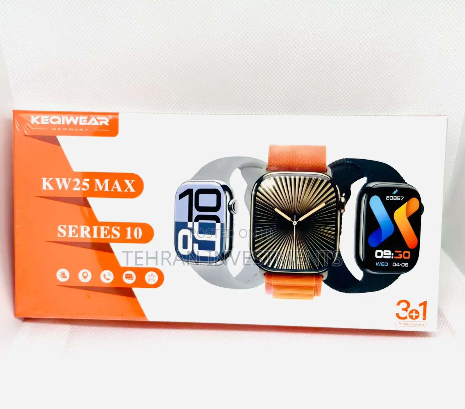 Keqiwear Kw25max Smart Watch With Three Straps