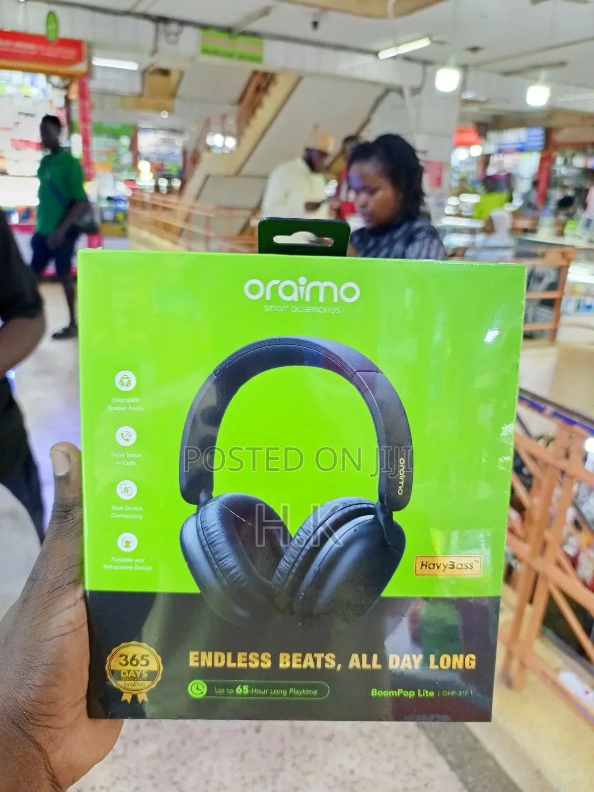Oraimo Boompop Lite Enc Over-Ear Wireless Headphones.