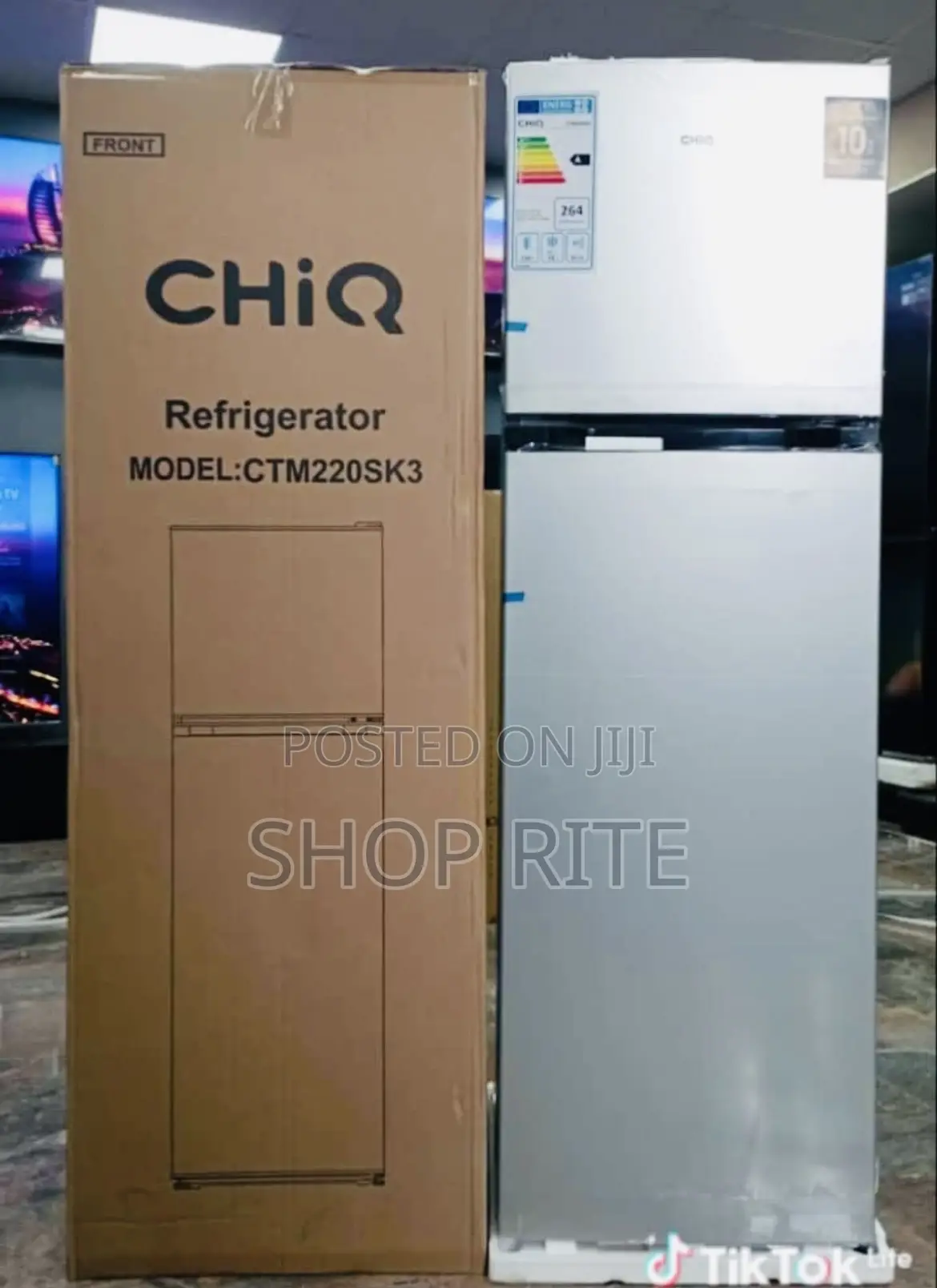 Chiq 220 Liters Double Door Refrigerator