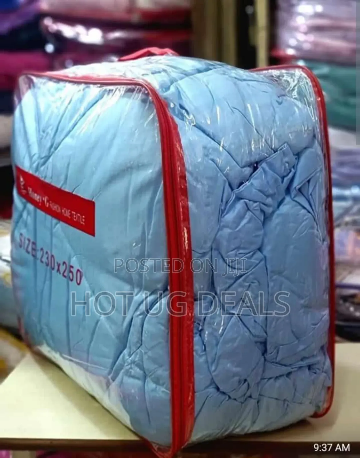 4pcs 5x6 Plain Think Duvet Set With 2 Pillowcases 1 Bedsheet- Blue