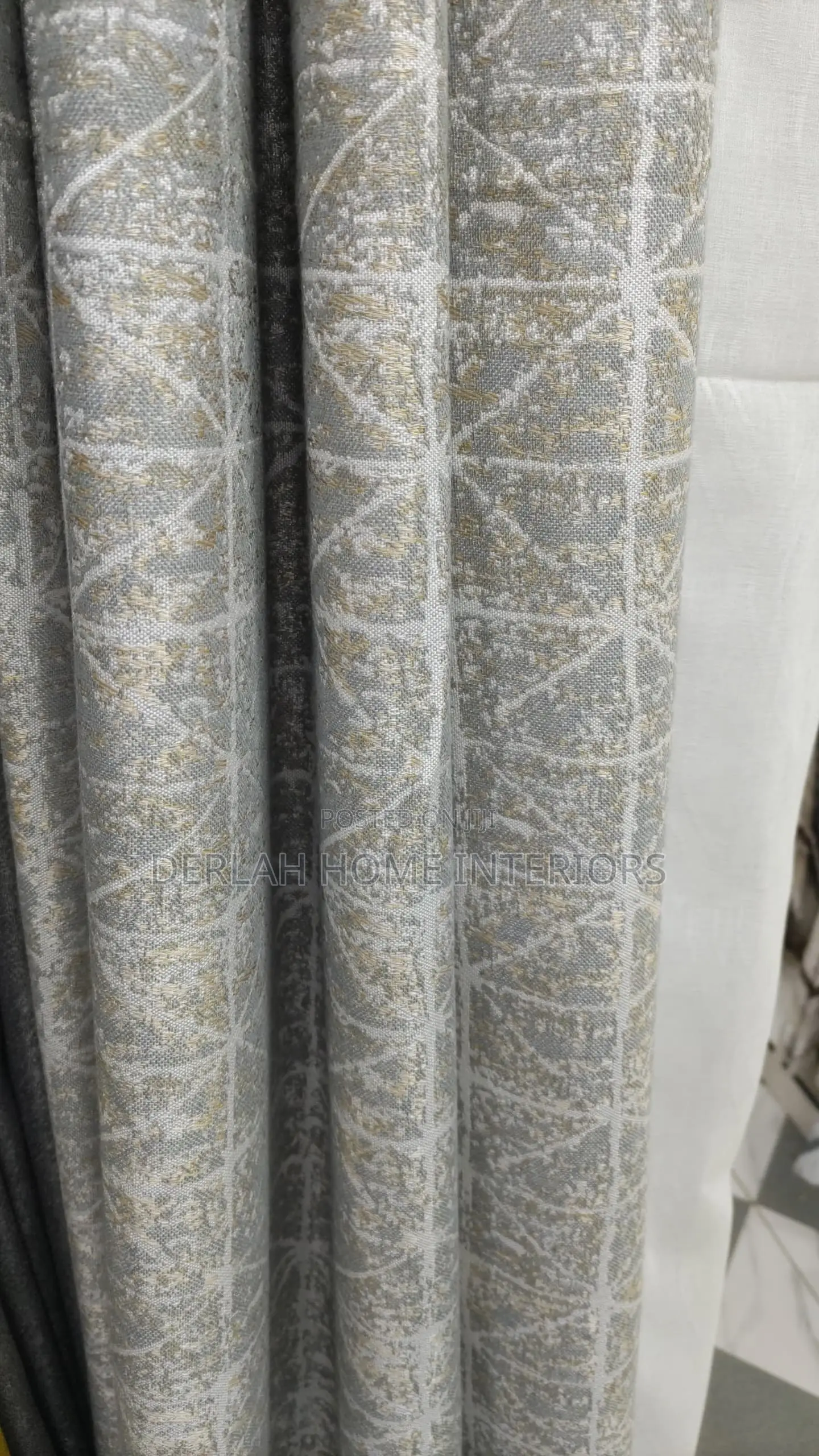 Classic Beigh and Grey Curtain (Per ) Meter