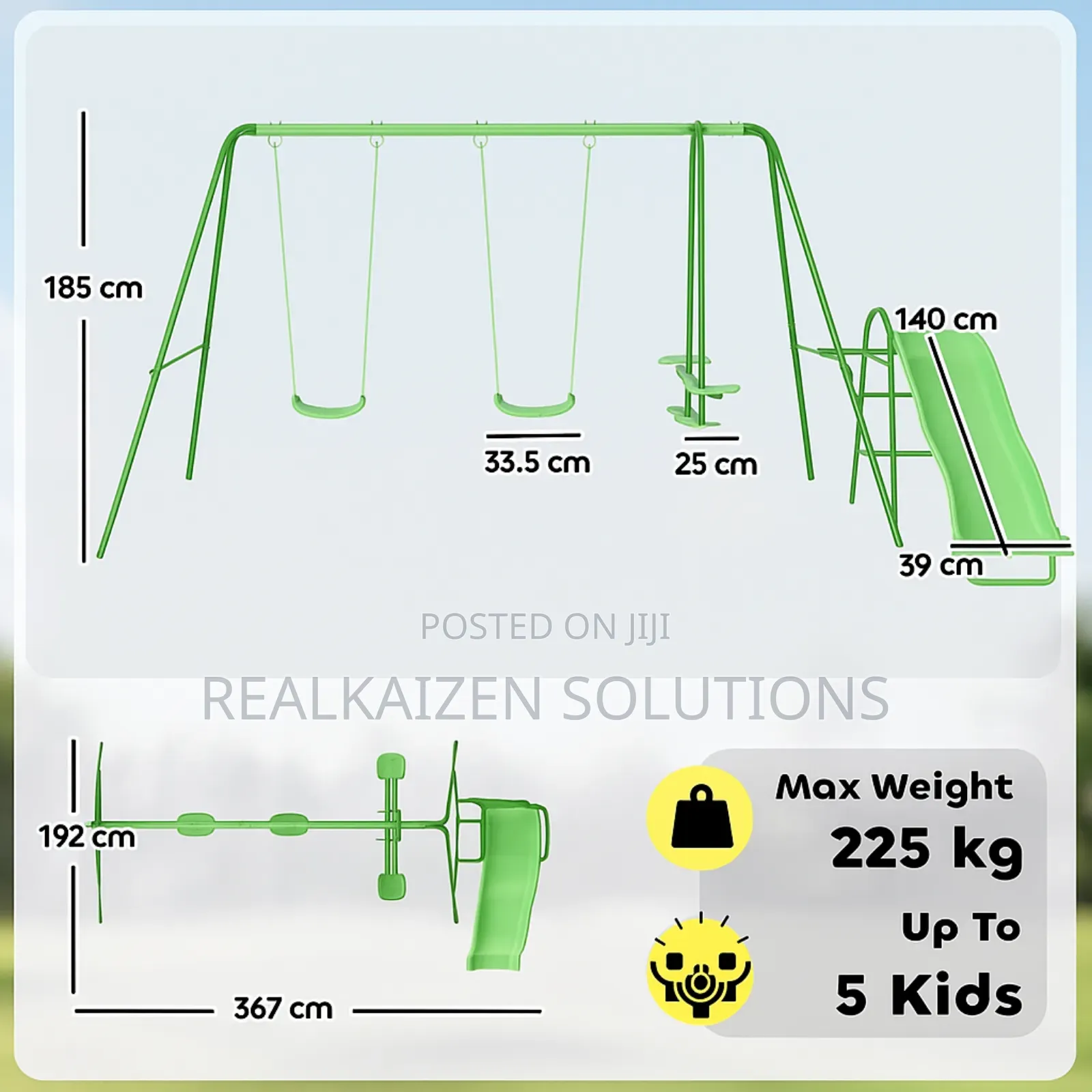 Uk Sportspower Children Double Swing| Seesaw Glide and Slide Set