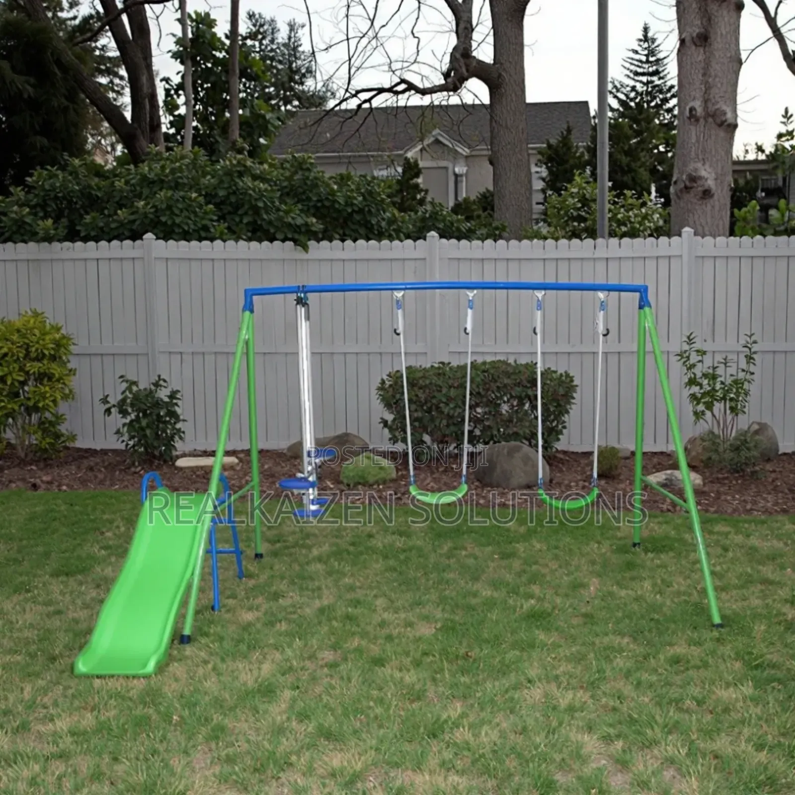 Uk Sportspower Children Double Swing| Seesaw Glide and Slide Set