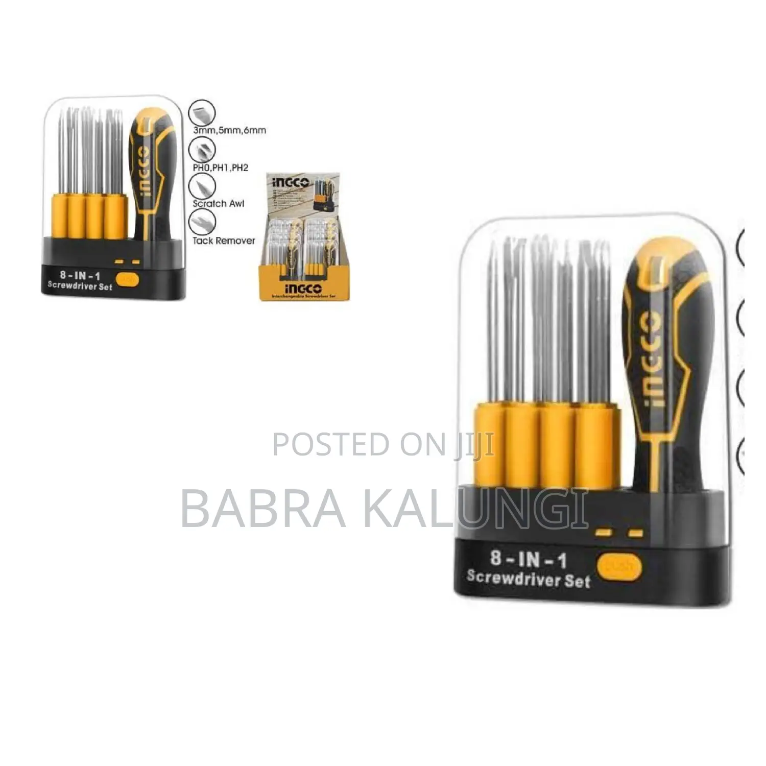 Ingco 9 PCS Interchangeable Screwdriver Set