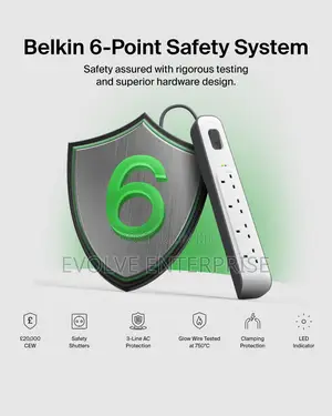 Belkin 4-Way Surge Protection Strip With 2 Meters Cord Length