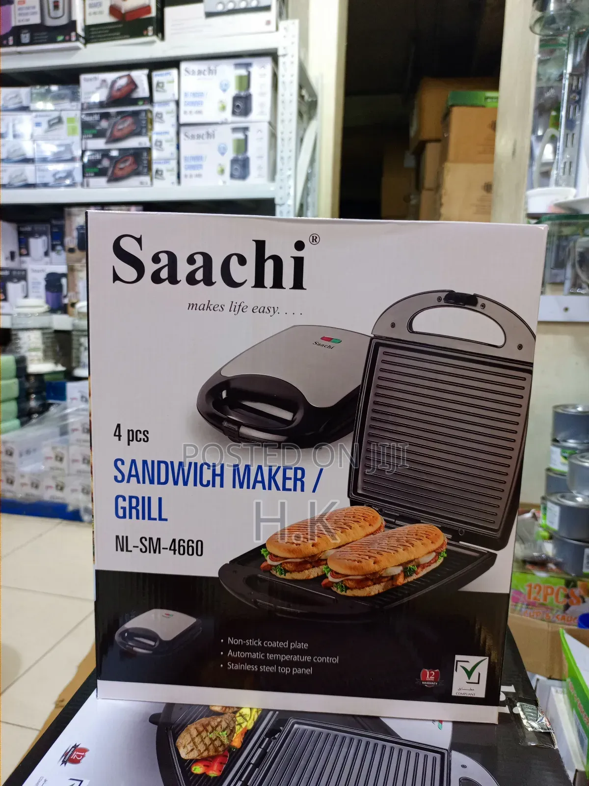 Saachi 4 PCS Sandwich Maker / Grill, Model Nl-Sm-4660.