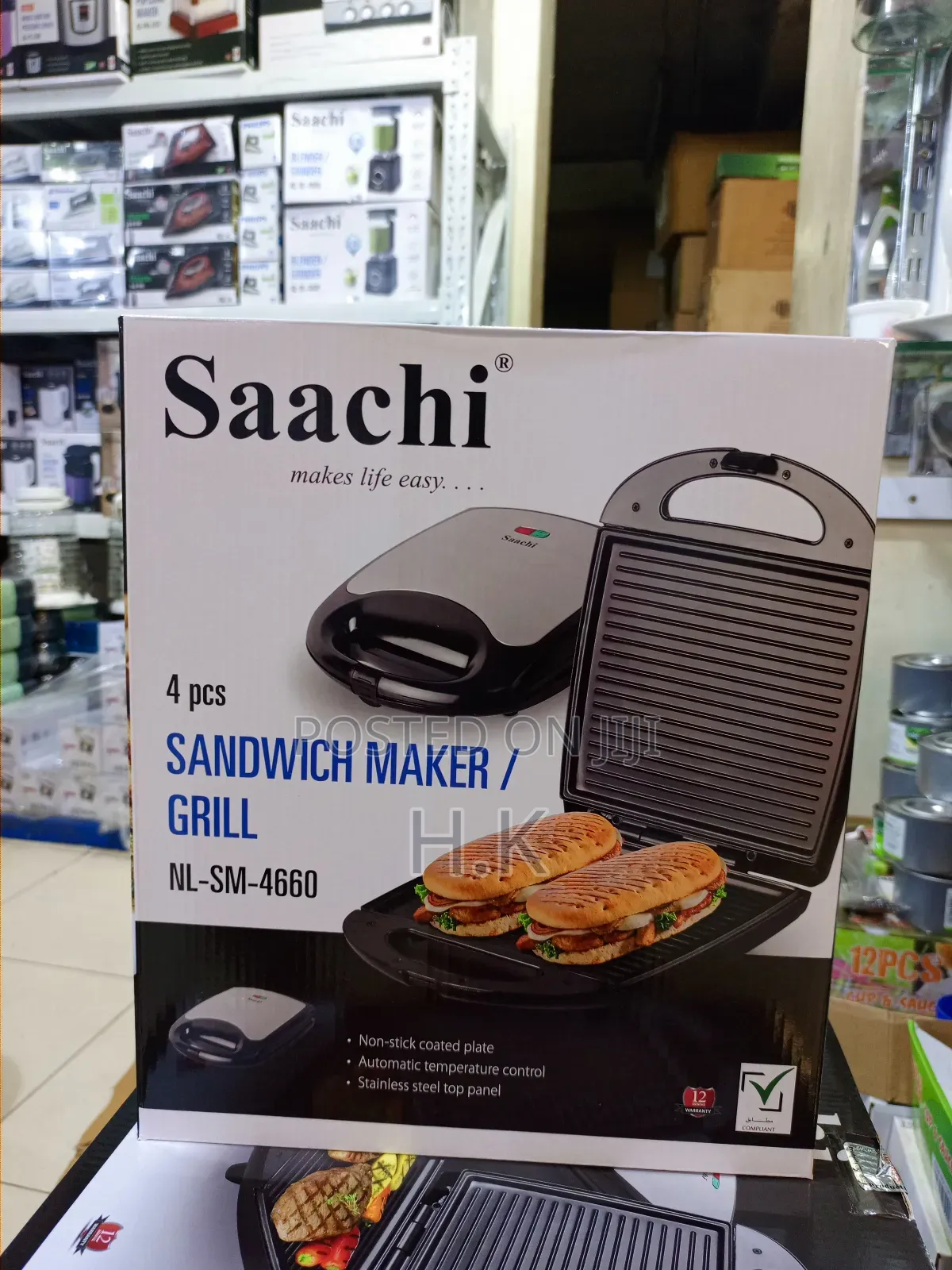Saachi 4 PCS Sandwich Maker / Grill, Model Nl-Sm-4660.