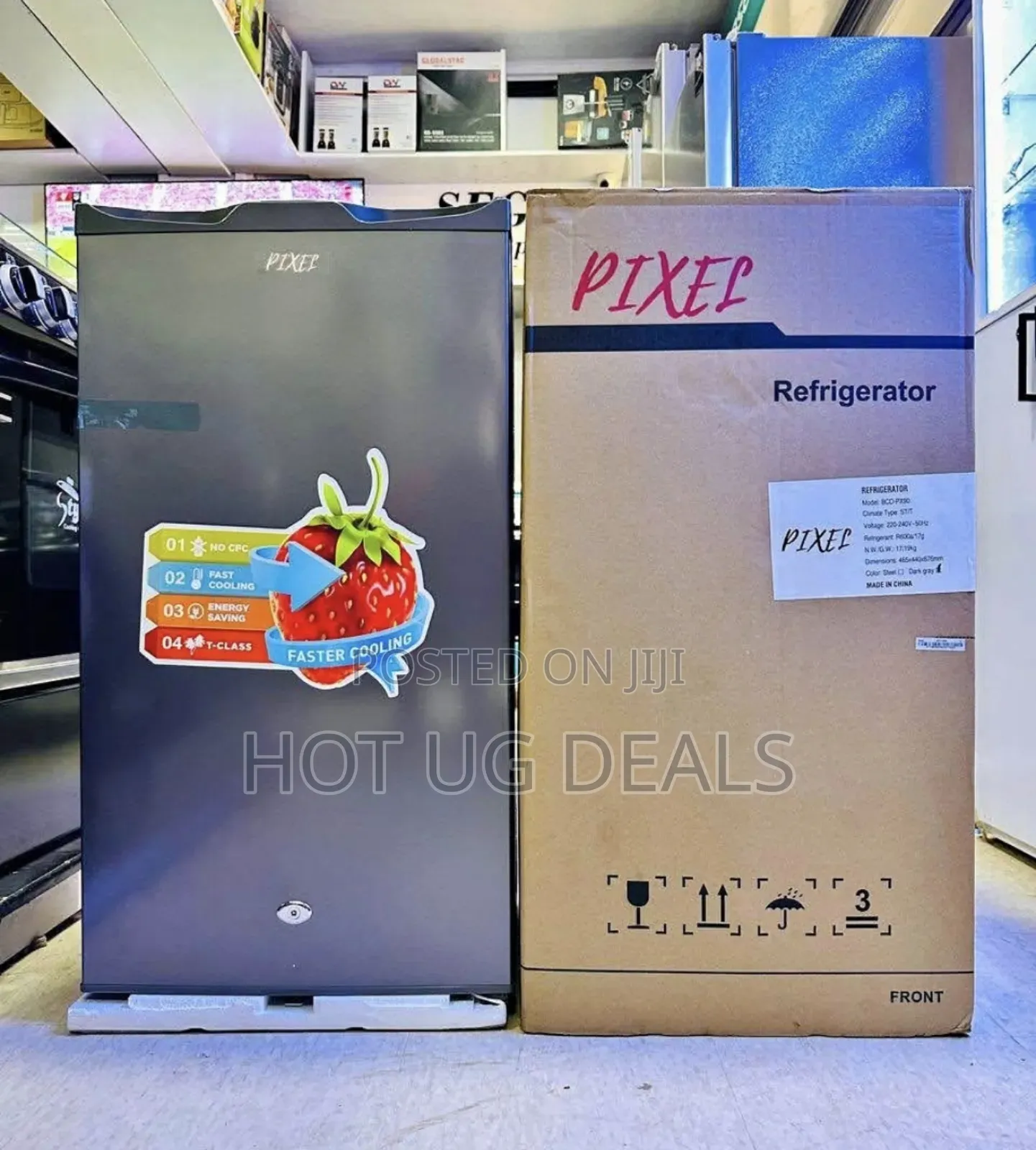 Pixel 120 Liters Single Door Fridge Refrigerator- Grey1 Year