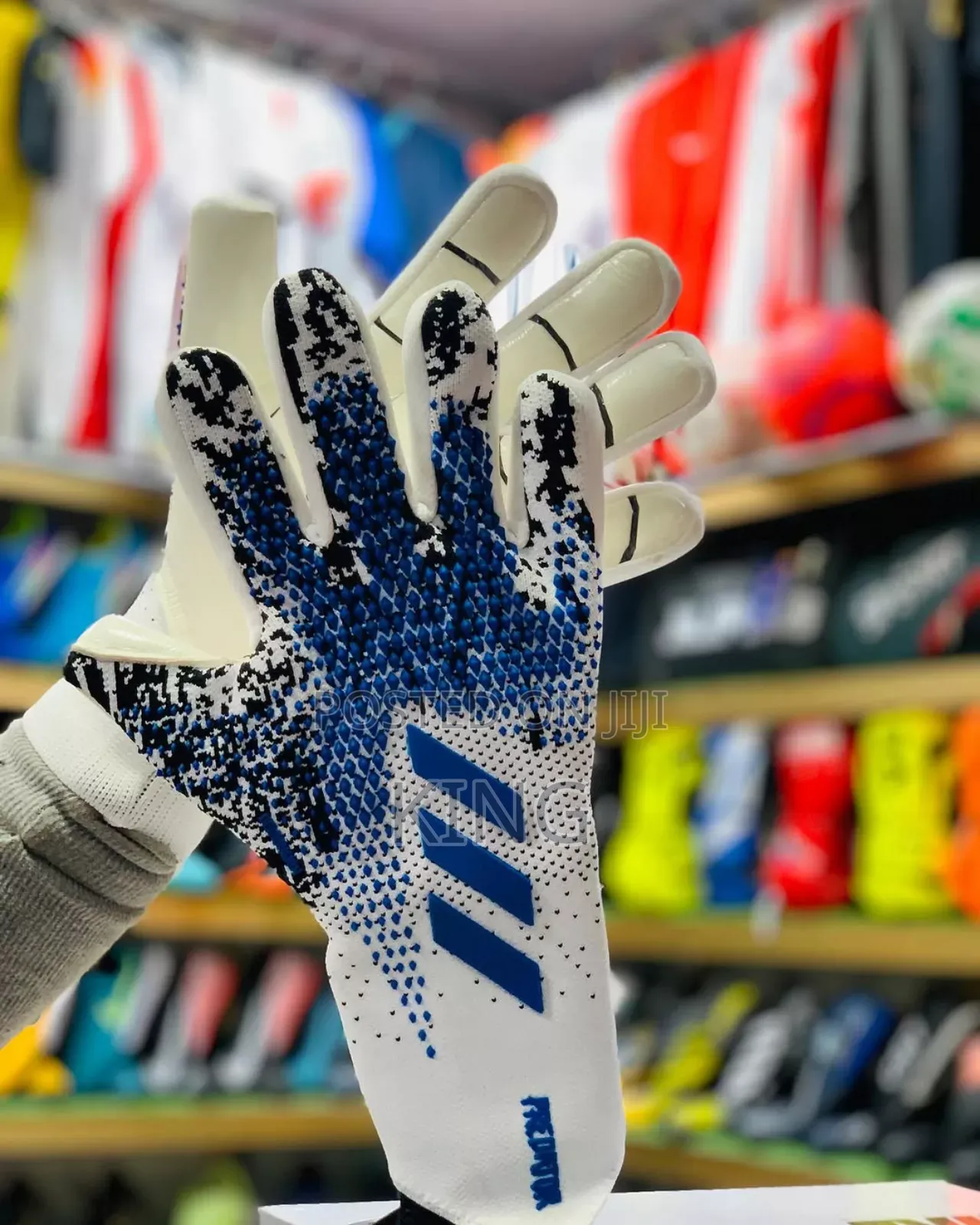 Blue Adidas Goalkeeper Gloves