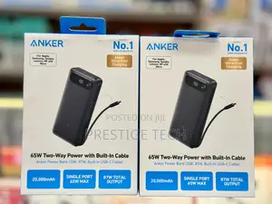 Anker 20000mah Laptop Power Bank 65w Two Way Built In Cable 87w Max