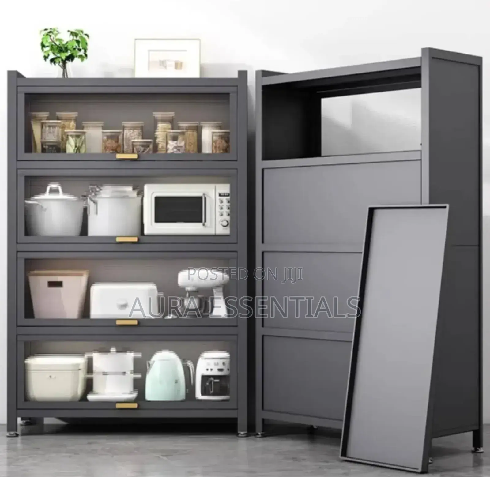 Unique 5-Tier Kitchen Storage Cabinet With Flip Doors