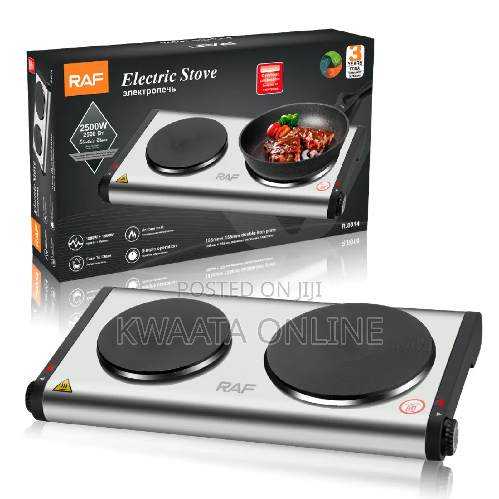 Raf Electric Stove, 1000+1500 Watts, R.8014