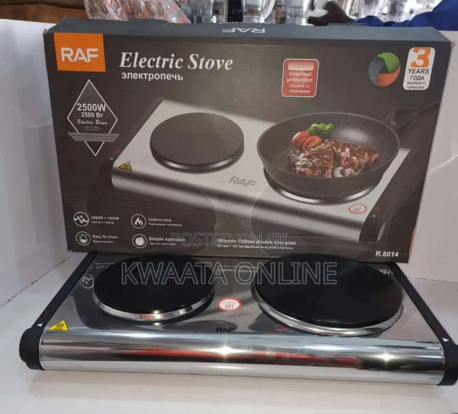 Raf Electric Stove, 1000+1500 Watts, R.8014