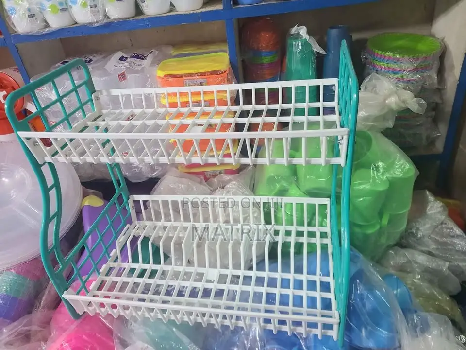 Kenpoly 2 Thrieves Plastic Dish Rack - Green White