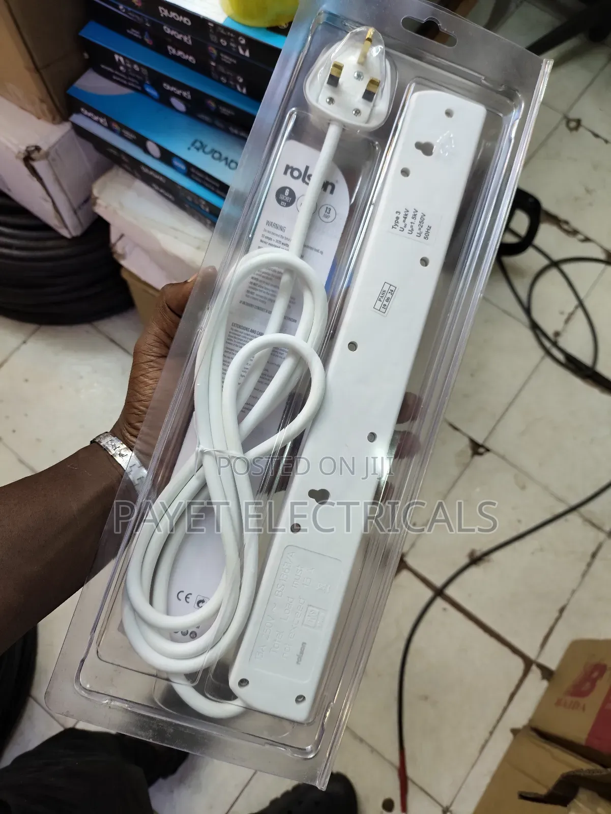 2m 6ways Surge Protected Power Extension Lead for Rolson