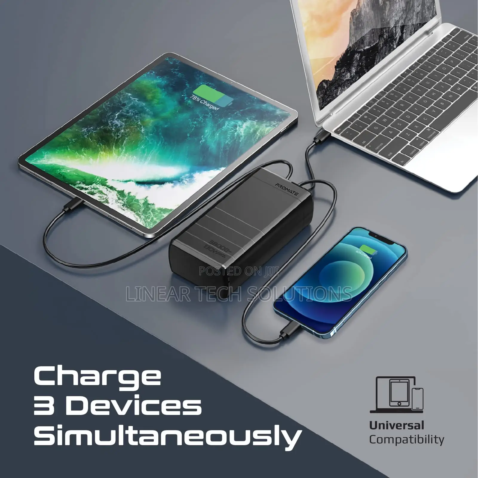 Promate Power Bank, Portable 38000mah Laptop Battery Charger