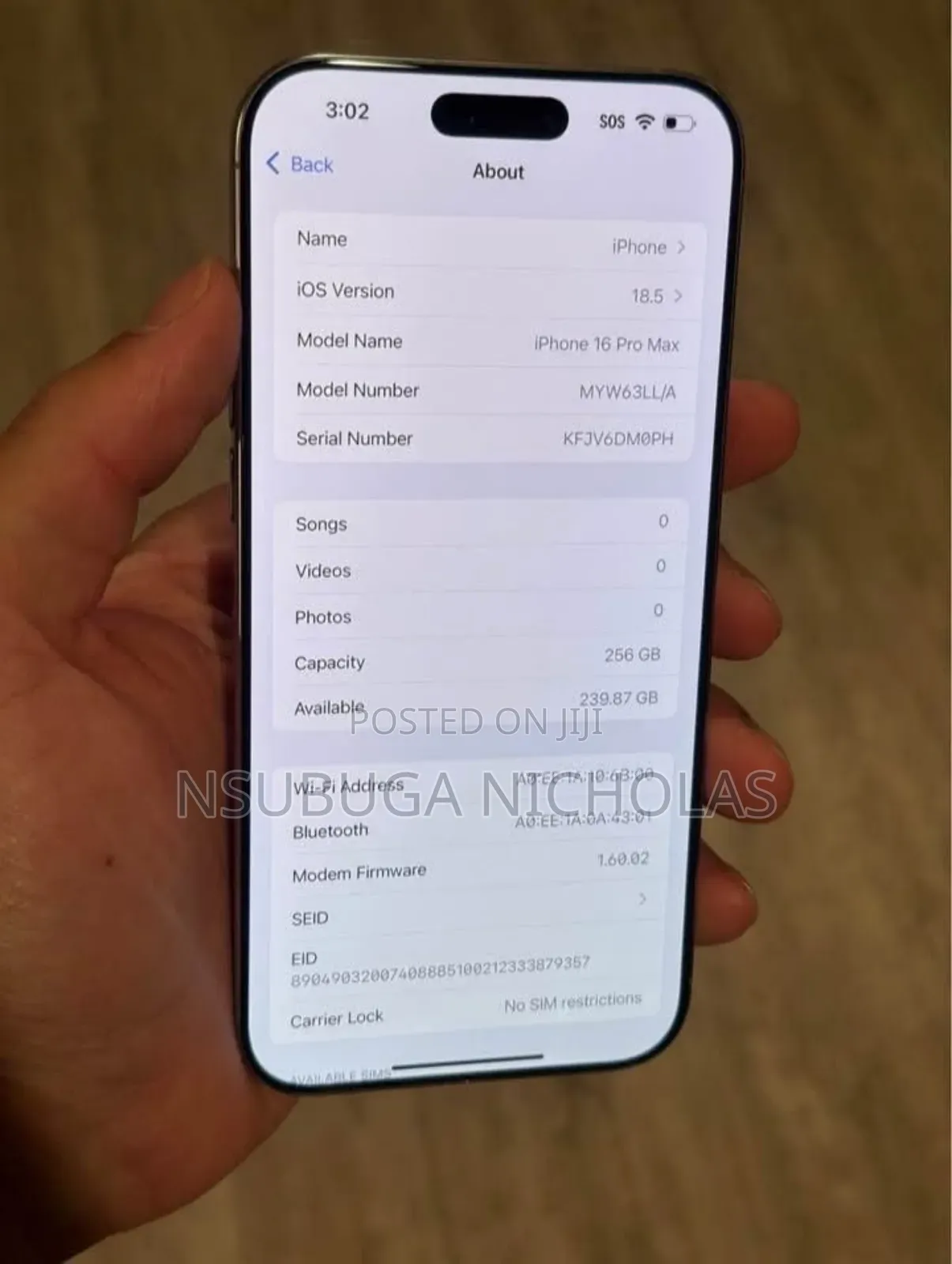 Apple iPhone 16 Pro Max 256 GB Silver