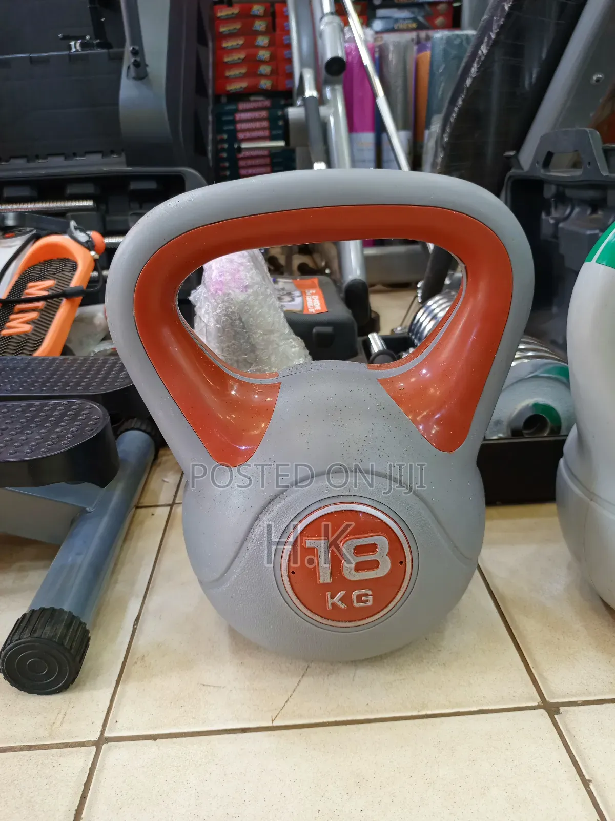 Gorilla Sports Rubber Coated Kettlebell 18kg