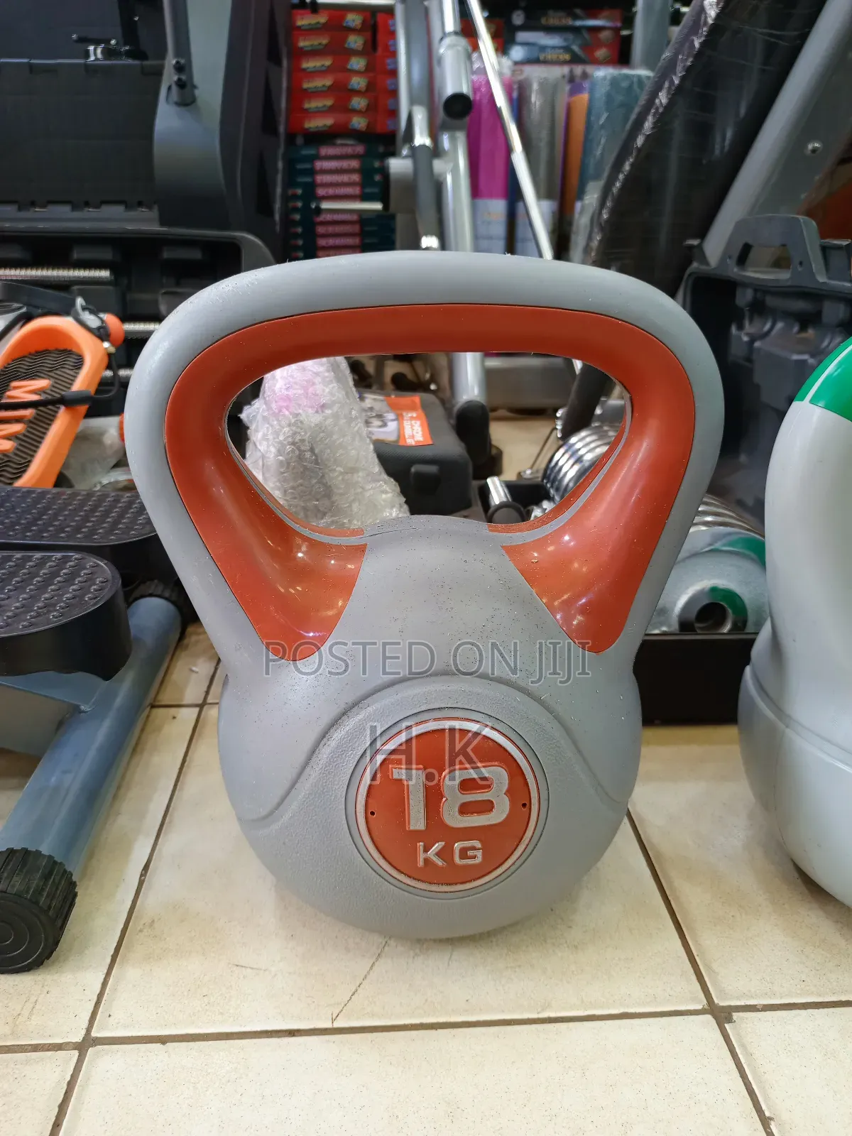 Gorilla Sports Rubber Coated Kettlebell 18kg