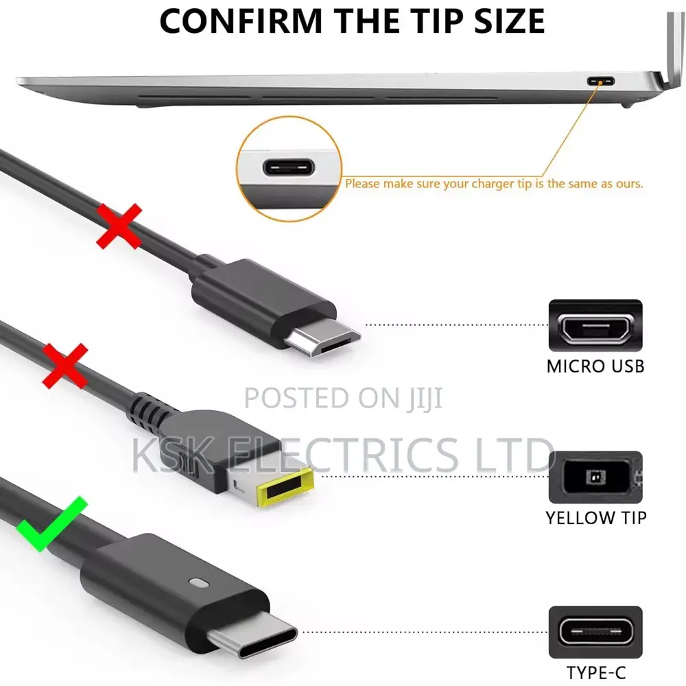 Laptop Charger 65w Watt Usb Type C Ac Power Adapter