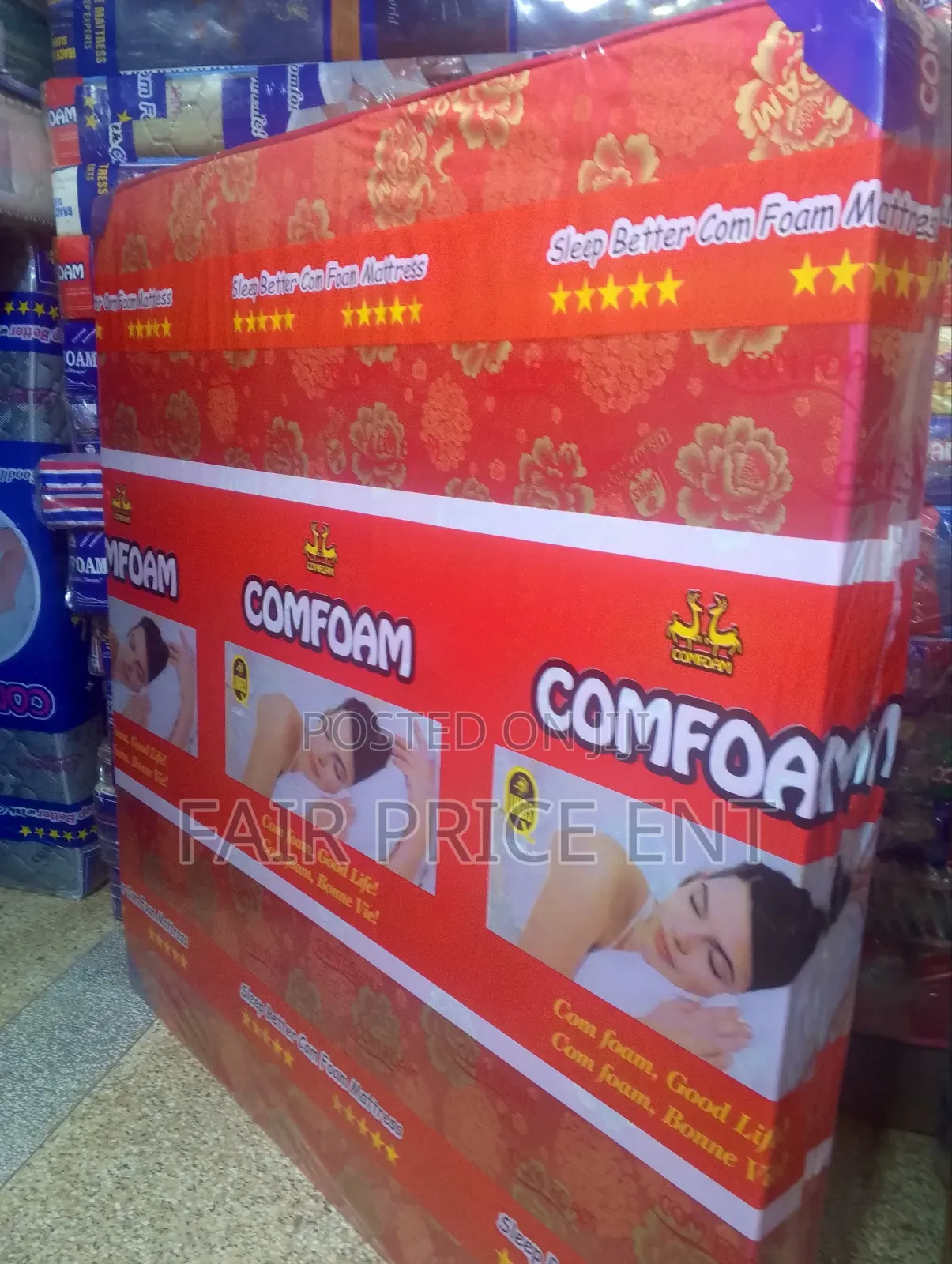 Super Density Mattress.6*6*6inches.( Red)