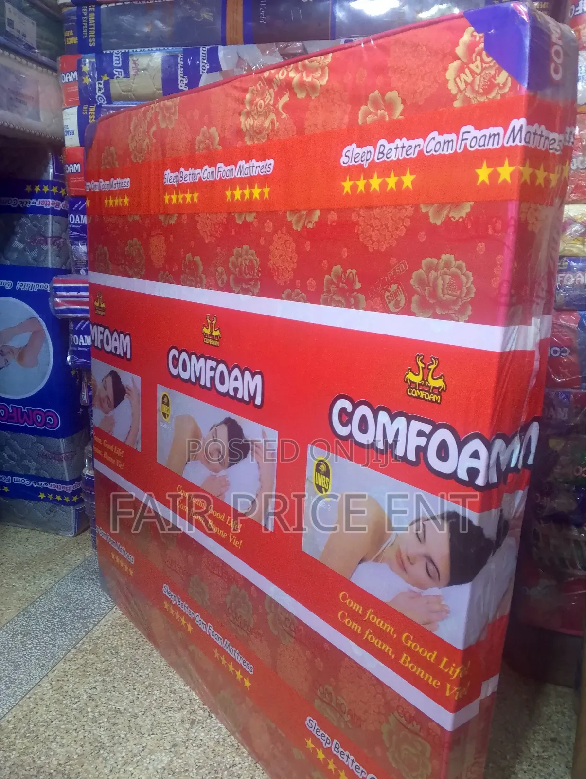 Super Density Mattress.6*6*6inches.( Red)