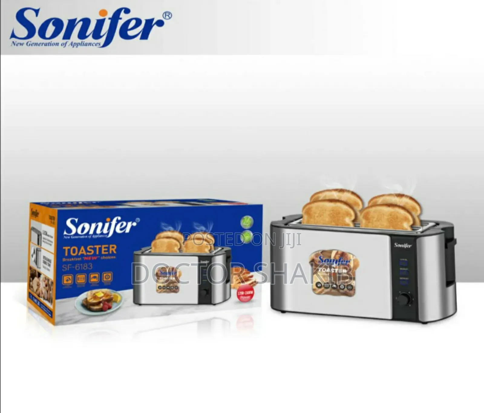 High Quality Sonifer 4-Slice Bread Toaster With Baking Rack