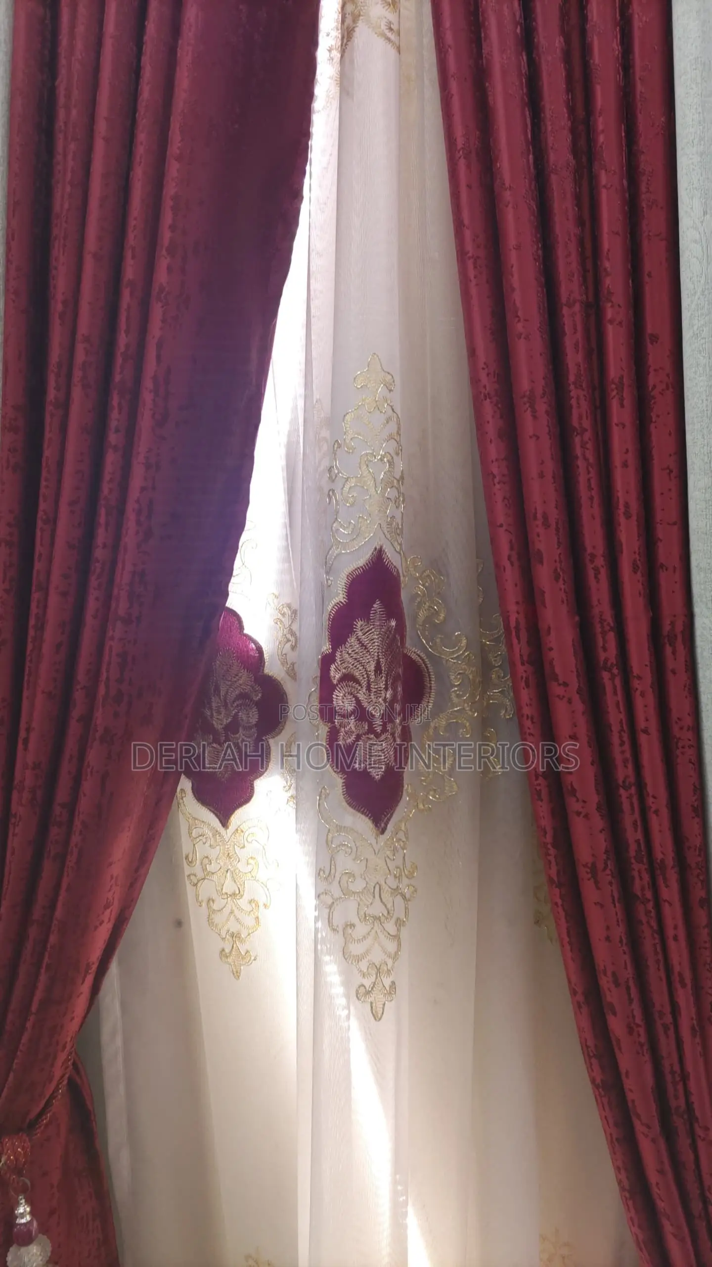 Maroon Sheer Net /Curtain