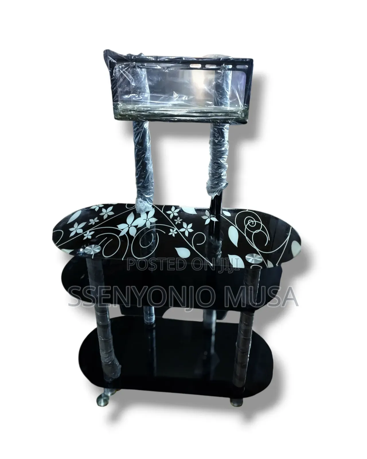 Tv Stand With Mount - 3-Layer Glass and Aluminum, 15-55"