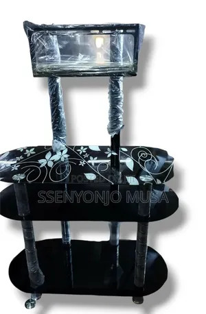 Tv Stand With Mount - 3-Layer Glass and Aluminum, 15-55"