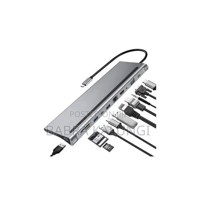 12 in 1 Multi Port Usb C Dock Type C to Hdmi + 4 Usb A