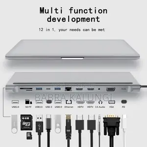 12 in 1 Multi Port Usb C Dock Type C to Hdmi + 4 Usb A