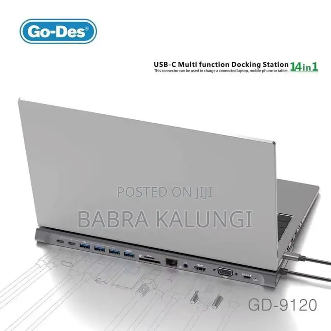 Go-Des 14 in 1 Usb C Type-C Hub Hubs Docking Station Dual